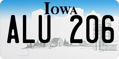 IA license plate ALU206