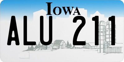 IA license plate ALU211