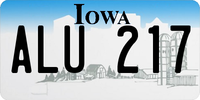 IA license plate ALU217