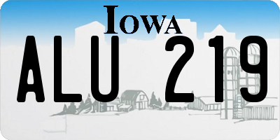 IA license plate ALU219