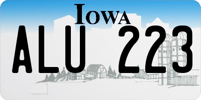IA license plate ALU223