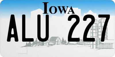 IA license plate ALU227