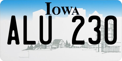 IA license plate ALU230