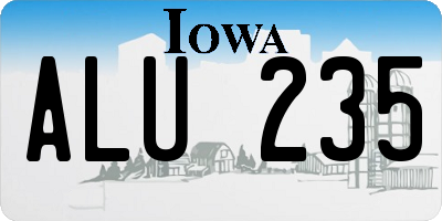 IA license plate ALU235