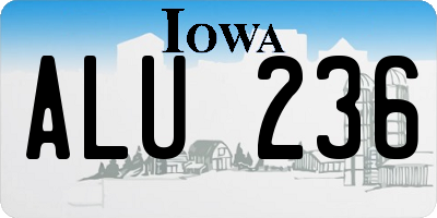 IA license plate ALU236