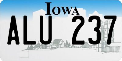IA license plate ALU237