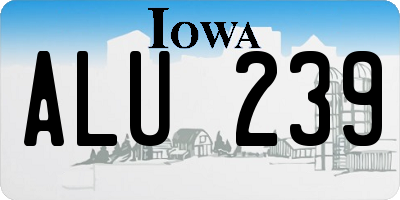 IA license plate ALU239