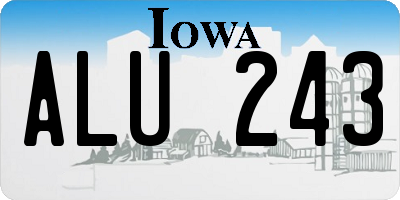 IA license plate ALU243
