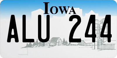 IA license plate ALU244
