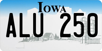 IA license plate ALU250