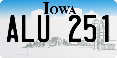 IA license plate ALU251
