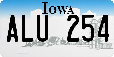 IA license plate ALU254