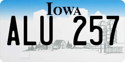 IA license plate ALU257