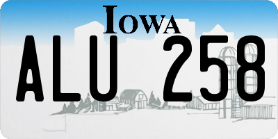 IA license plate ALU258