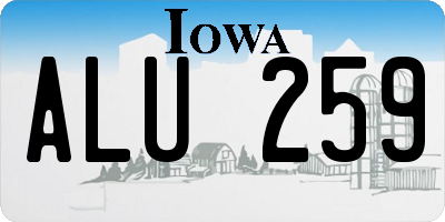 IA license plate ALU259