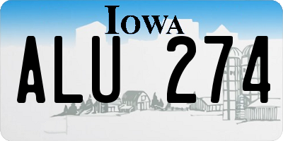 IA license plate ALU274