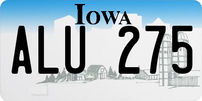 IA license plate ALU275