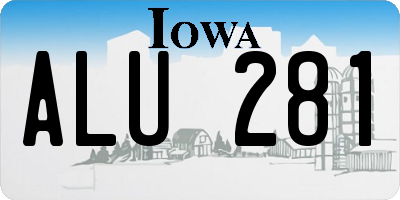 IA license plate ALU281