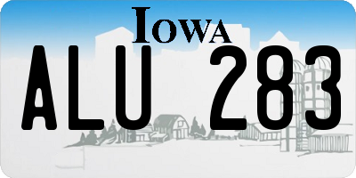 IA license plate ALU283
