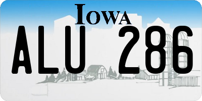 IA license plate ALU286