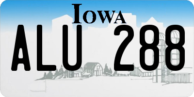 IA license plate ALU288