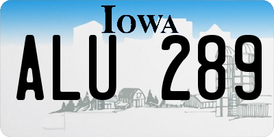 IA license plate ALU289
