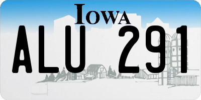 IA license plate ALU291