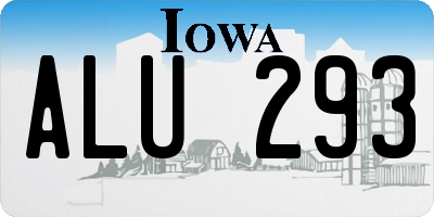 IA license plate ALU293