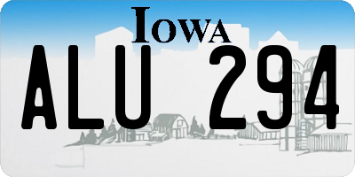 IA license plate ALU294