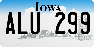 IA license plate ALU299