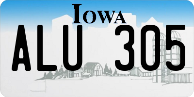 IA license plate ALU305