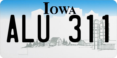 IA license plate ALU311