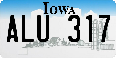 IA license plate ALU317