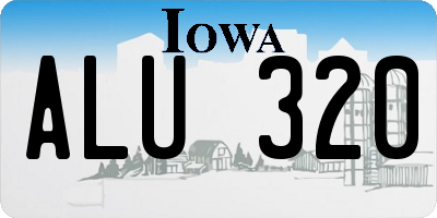 IA license plate ALU320