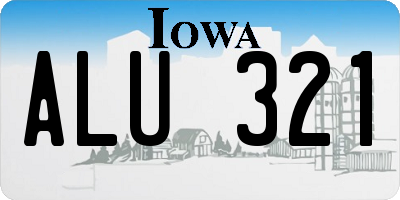 IA license plate ALU321