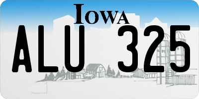 IA license plate ALU325