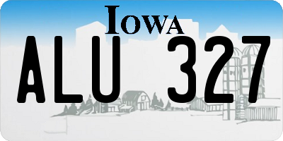 IA license plate ALU327