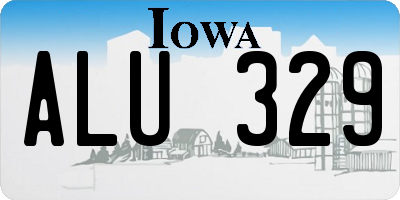 IA license plate ALU329