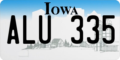 IA license plate ALU335