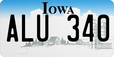IA license plate ALU340