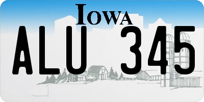 IA license plate ALU345