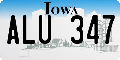IA license plate ALU347