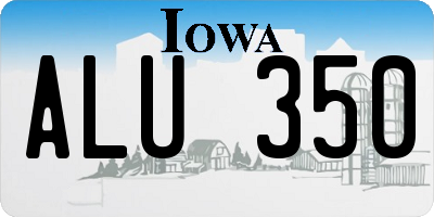IA license plate ALU350