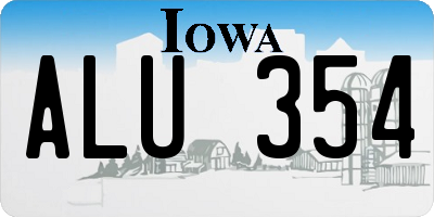 IA license plate ALU354