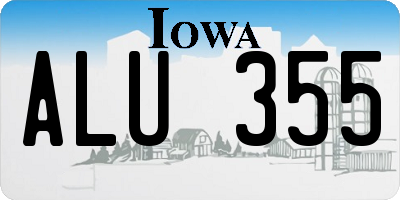 IA license plate ALU355