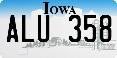 IA license plate ALU358