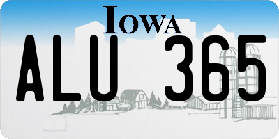 IA license plate ALU365