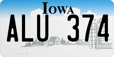 IA license plate ALU374