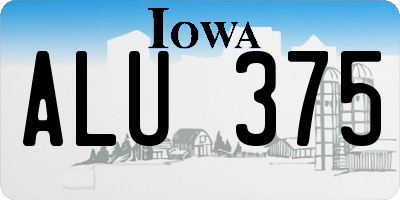IA license plate ALU375