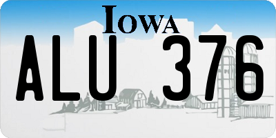 IA license plate ALU376